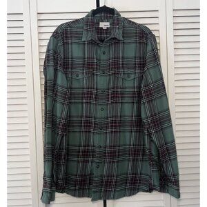 Sonoma The Supersoft Flannel Mens Big & Tall Plaid Shirt Green XL Tall